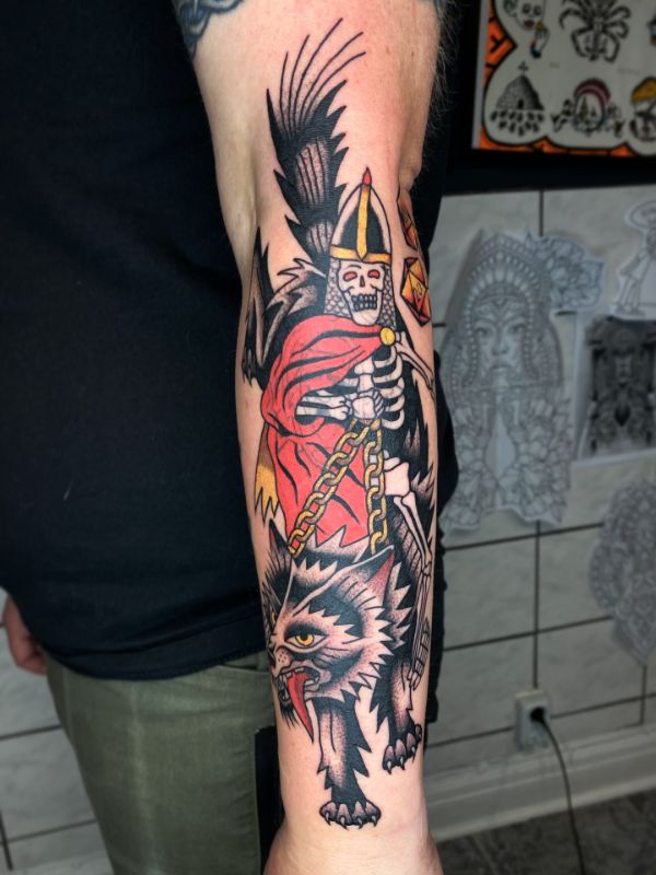 Traditional dark souls inspired skeleton rider