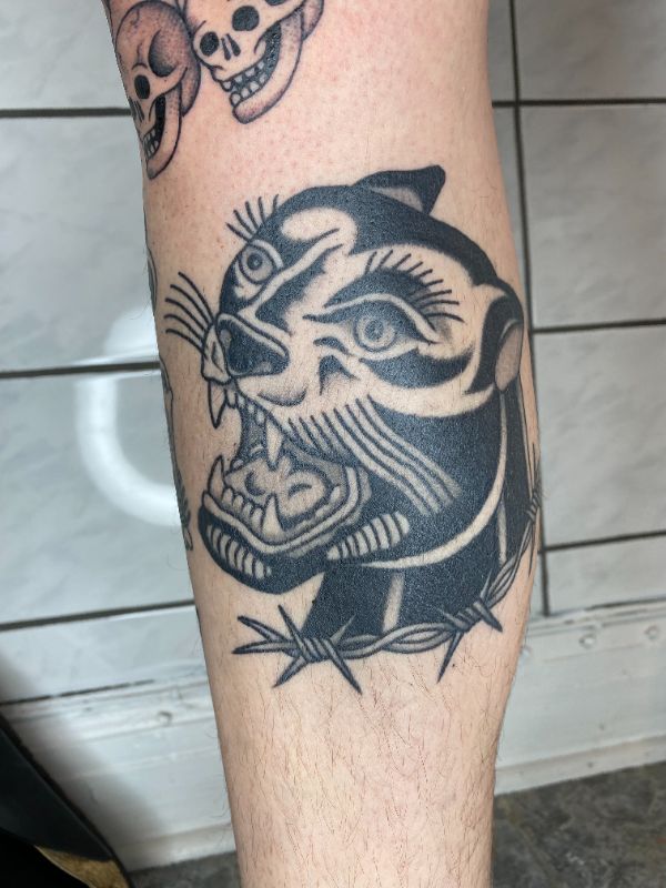 Panther head tattoo