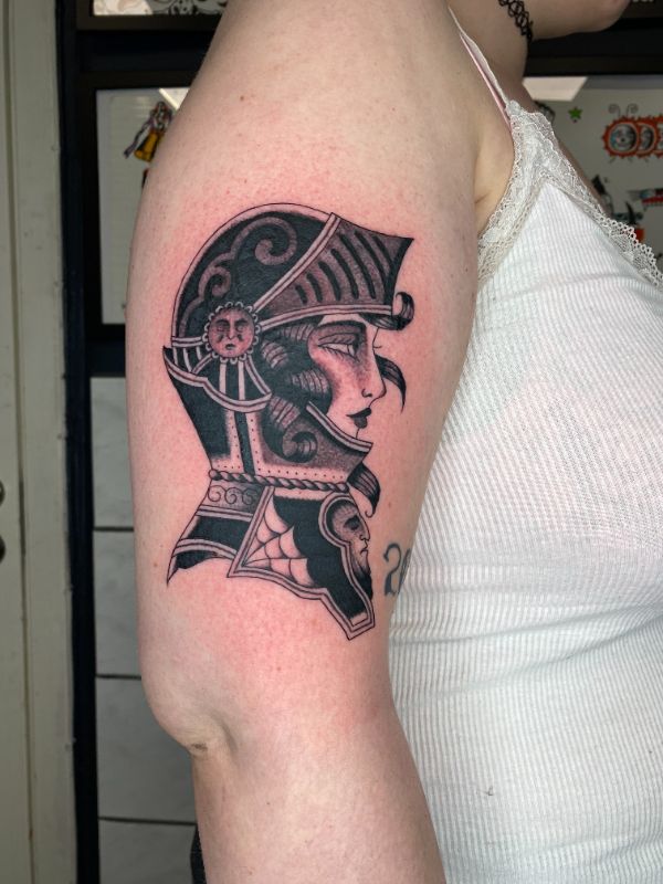 Female knight tattoo